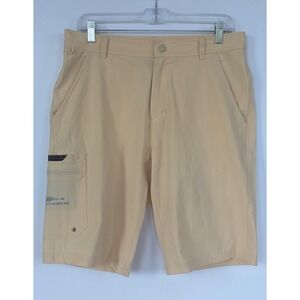Grundens Mens Fishing Shorts Tan‎ Khaki Stretch Cargo Utility Size 32 RN 119496